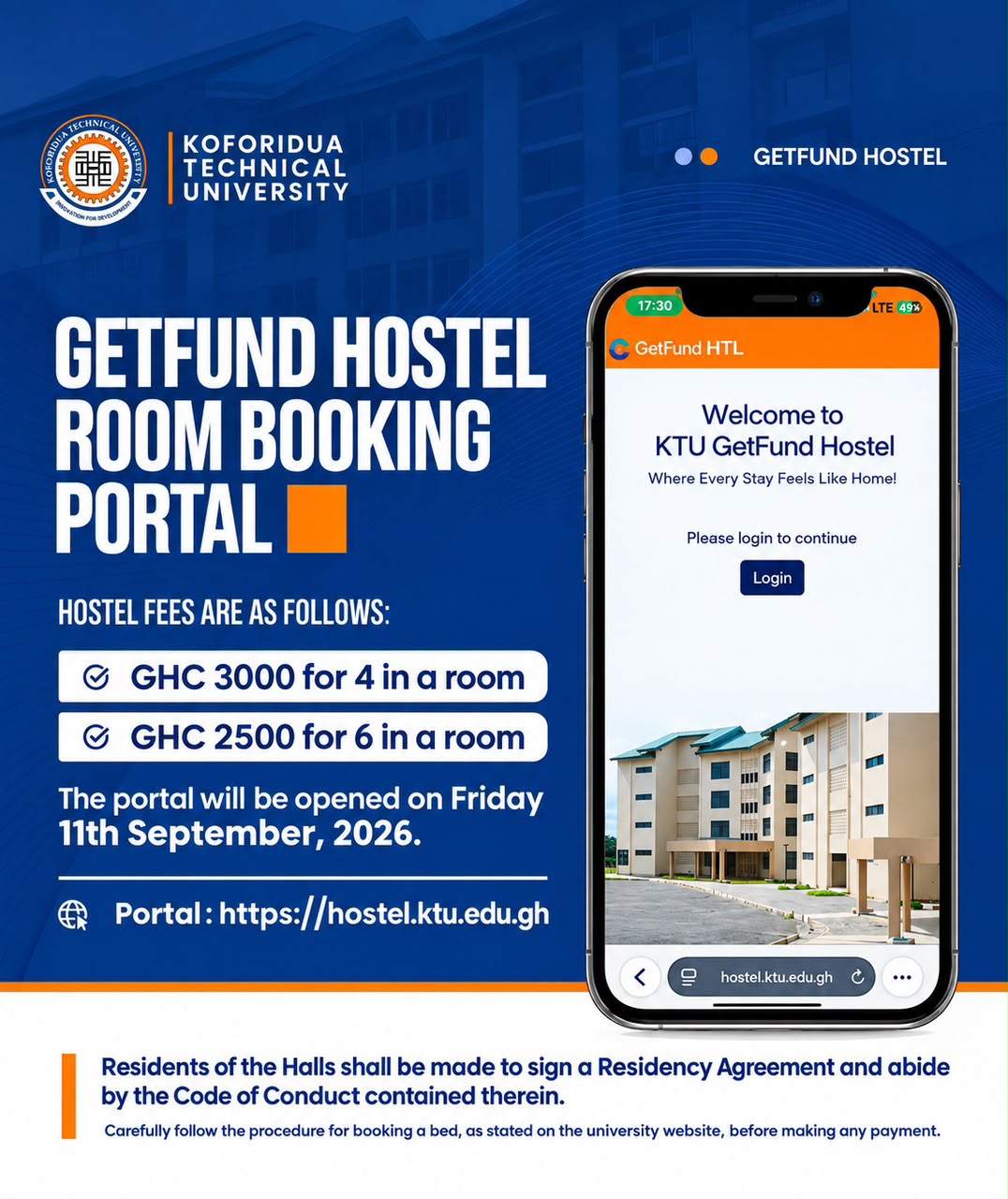 Getfund Hostel Room Booking Portal